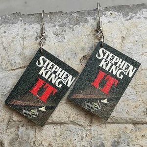 New IT Stephen King wood earrings
